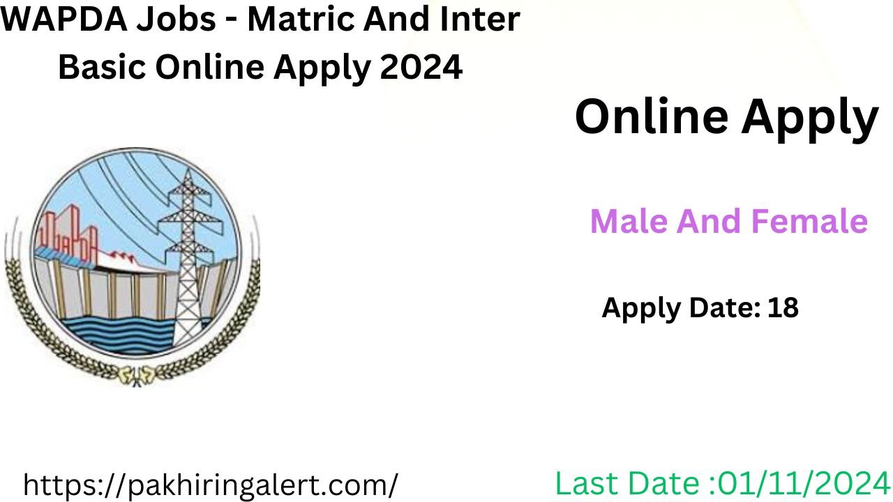 WAPDA Jobs - Matric And Inter Basic Online Apply 2024