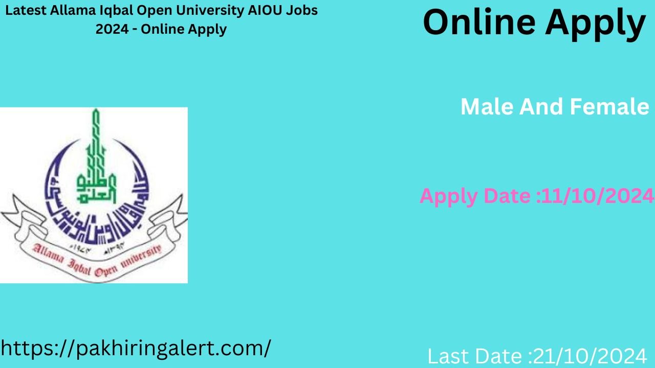 Latest Allama Iqbal Open University AIOU Jobs 2024 - Online Apply